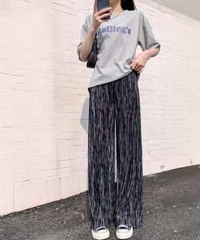 プリーツパンツ きれいめワイドパンツ春夏 送料無料 即日発送-2