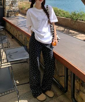 リボンプリントTシャツ レディース 半袖 送料無料 即日発送-6