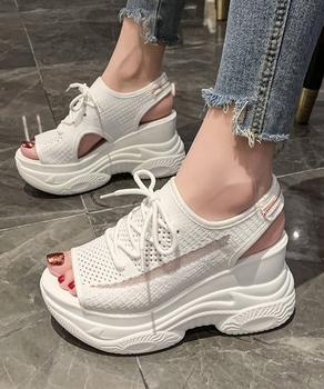 オープントゥスポーティーサンダル 厚底靴 送料無料 即日発送-5