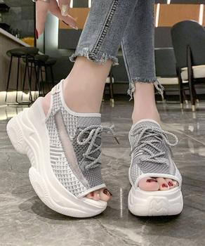 オープントゥスポーティーサンダル 厚底靴 送料無料 即日発送-6