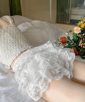 5段レース付きペチコート ティアード下着 送料無料 即日発送-5