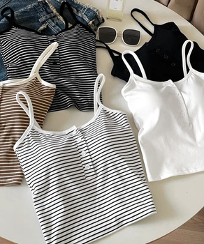 カップ付きキャミソール ブラトップ重ね着 送料無料 即日発送-0