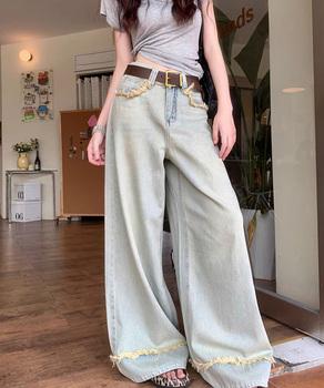 ハイウエスト デニムワイドパンツ 送料無料 即日発送-5