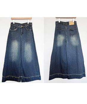 ハイウエスト デニムワイドパンツ 送料無料 即日発送-8