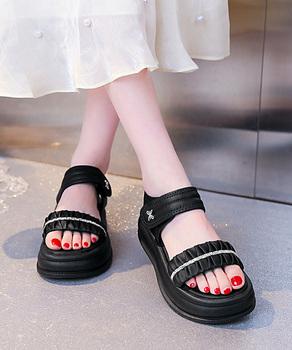 厚底サンダル レディースギャザーサンダル 送料無料 即日発送-2