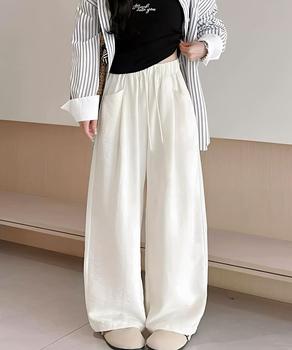 ワイドパンツウエストゴムストレートパンツ 送料無料 即日発送-3