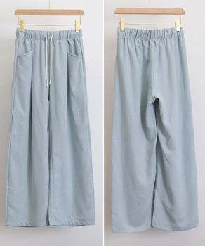 ワイドパンツウエストゴムストレートパンツ 送料無料 即日発送-8