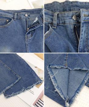 セミフレアデニムパンツ美脚フリンジパンツ 送料無料 即日発送-9