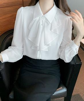 フリルリボンブラウス シャツブラウス 送料無料 即日発送-1