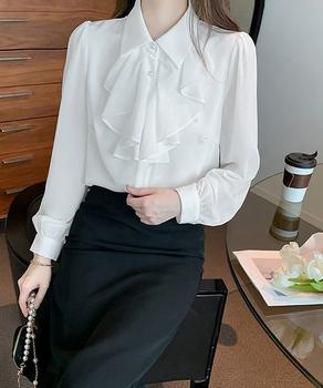 フリルリボンブラウス シャツブラウス 送料無料 即日発送-6