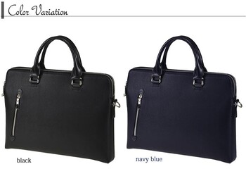 型押し合皮 薄マチブリーフケース ダブルルーム型 送料無料-1