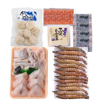 関とら本店 ふくちり鍋と車海老刺身の福満喫セット ふぐちり360g 車海老200g ふぐ白子豆腐130g 等 送料無料-1