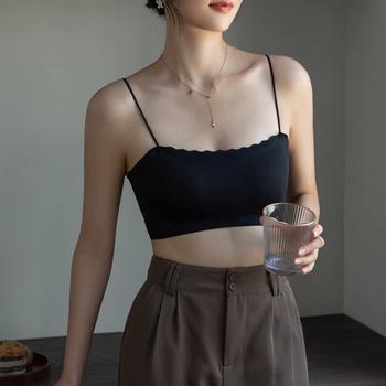 ハーフトップ カップ付きキャミソール快適 送料無料 即日発送-5