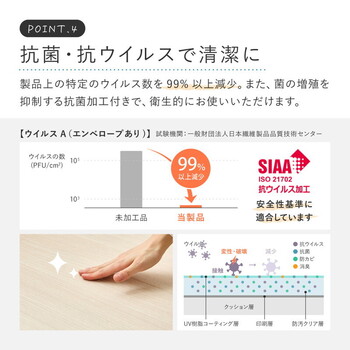 90cm幅 クッションフロア 約90×150cm ペット対応 消臭 滑りにくい キズに強い 日本製 3柄＆5サイズ 送料無料-9