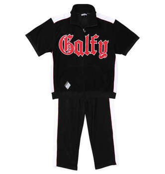 大きいサイズ GALFY ウェッサイ成金パイル半袖スタンドフルジップ3L 4L 5L 6L ブラック ラッピング可 送料無料 即日発送-1