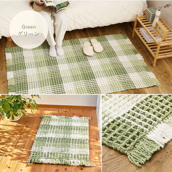 玄関マット 約50×80cm　屋内 洗濯機で洗える 綿100% ワッフル生地 エルフ 3カラー 約50×80cm 送料無料-8