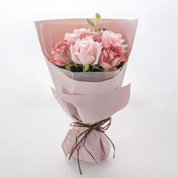 フリルニュアンスピンク８本＆７種のフルーツのパウンドケーキ ４個入 メッセージカード付 ラッピング済 送料無料-3