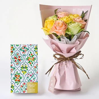 フリルパッション８本＆７種のフルーツのパウンドケーキ ４個入 メッセージカード付 ラッピング済 送料無料-1