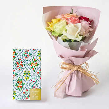 フリルカラフル８本＆７種のフルーツのパウンドケーキ ４個入 メッセージカード付 ラッピング済 送料無料-1