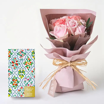 フリルスイート８本＆７種のフルーツのパウンドケーキ ４個入 メッセージカード付 ラッピング済 送料無料-1