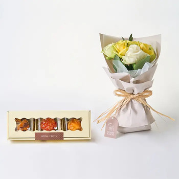 ホシファーム ホワイトイエローグリーン８本＆ホシフルーツ果実のカップケーキ３個入 メッセージカード付 ラッピング済 送料無料-1