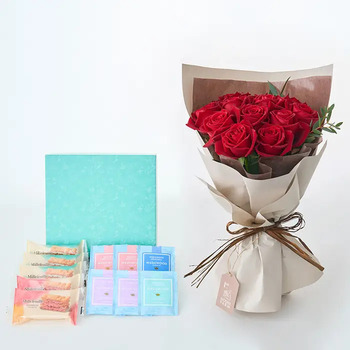 フリル１２本ルージュ＆ミルフイユとウェッジウッドティーバッグセット１１個入 メッセージカード付 ラッピング済 送料無料-1