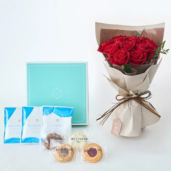 フリル１２本ルージュ＆４種の焼き菓子とＲＣＤＣ ドリップコーヒーセット７個入 メッセージカード付 ラッピング済 送料無料-1