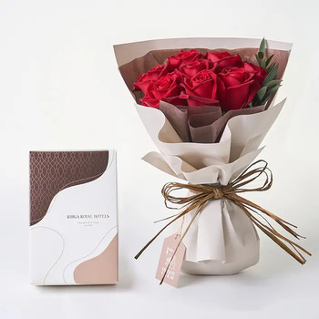 フリルルージュ８本＆リーガロイヤルアーモンドショコラ４個入 メッセージカード付 ラッピング済 送料無料-1