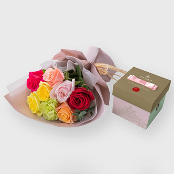 フリルブーケ８本カラフル＆ニナスシークレットガーデンティータイム６個入 メッセージカード付 ラッピング済 送料無料-2