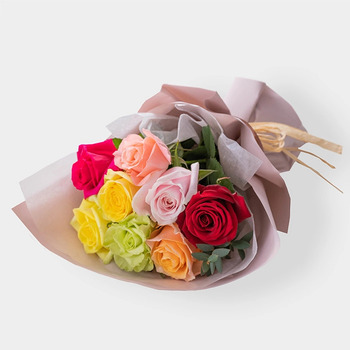 フリルブーケ８本カラフル＆ニナスシークレットガーデンティータイム６個入 メッセージカード付 ラッピング済 送料無料-3