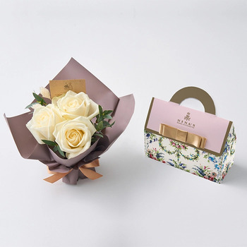 ミニアレンジメントピュア＆ニナスオリジナルシークレットガーデンティータイム３個入 メッセージカード付 ラッピング済 送料無料-4