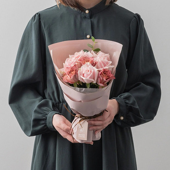 ホシファーム フリルブーケ ニュアンスピンク ８本＆フィナンシェ ティー７個入 メッセージカード付 ラッピング済 送料無料-4