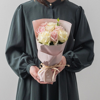 ホシファーム フリルブーケ ホワイトピンク ８本＆フィナンシェ ティー７個入 メッセージカード付 ラッピング済 送料無料-4