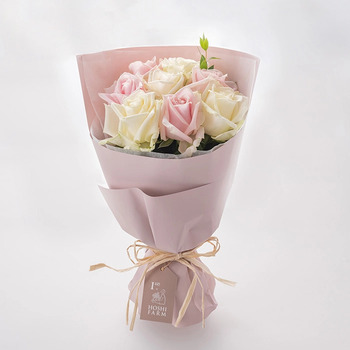 ホシファーム フリルブーケ ホワイトピンク ８本＆フィナンシェ ティー７個入 メッセージカード付 ラッピング済 送料無料-6