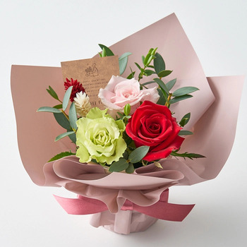 ミニアレンジメントカラフル＆ニナスオリジナルシークレットガーデンティータイム３個入 メッセージカード付 ラッピング済 送料無料-2