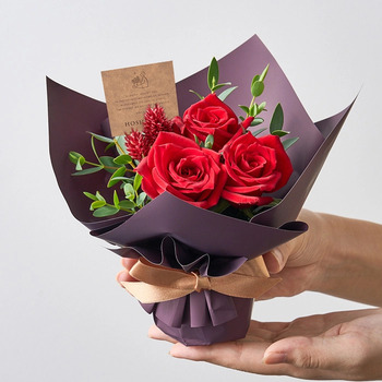 ミニアレンジメントルージュ＆ニナスオリジナルシークレットガーデンティータイム３個入 メッセージカード付 ラッピング済 送料無料-1