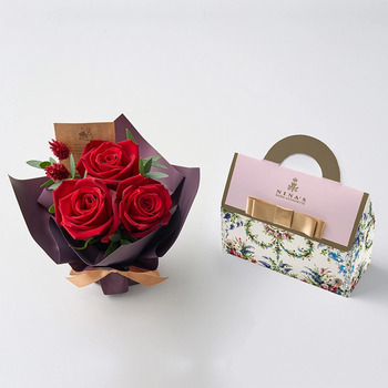 ミニアレンジメントルージュ＆ニナスオリジナルシークレットガーデンティータイム３個入 メッセージカード付 ラッピング済 送料無料-4