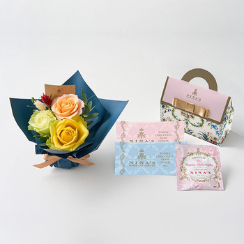 ミニアレンジメントパッション＆ニナスオリジナルシークレットガーデンティータイム３ メッセージカード付 ラッピング済 送料無料-4