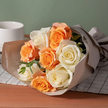 ホシファーム フリル ホワイトオレンジ８本＆ホテルオークラスイーツアソート５個入 メッセージカード付 ラッピング済 送料無料-2