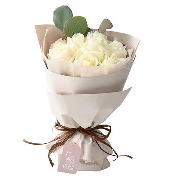 ホシファームフリルブーケピュア８本＆ホテルオークラスイーツアソート５個入 メッセージカード付 ラッピング済 送料無料-5