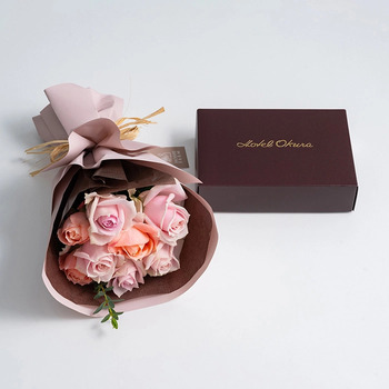 ホシファームフリルブーケスイート８本＆ホテルオークラスイーツアソート５個入 メッセージカード付 ラッピング済 送料無料-1