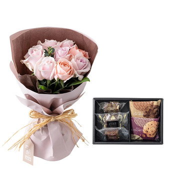 ホシファームフリルブーケスイート８本＆ホテルオークラスイーツアソート５個入 メッセージカード付 ラッピング済 送料無料-3