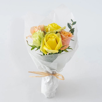 ホシファーム プチギフトシリーズ 摘みたて薔薇のブーケ パッション５本 メッセージカード付 ラッピング済 送料無料-1