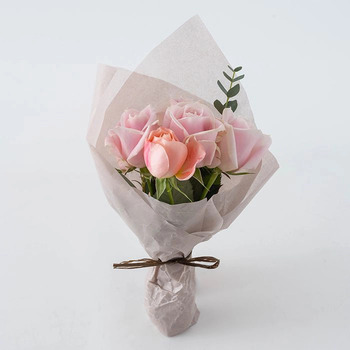 ホシファーム プチギフトシリーズ 摘みたて薔薇のブーケ スイート５本 メッセージカード付 ラッピング済 送料無料-1