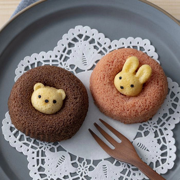 ホシファーム 薔薇のミニブーケ パッション２本＆アニマルドーナツ２個入 メッセージカード付 ラッピング済 送料無料-1