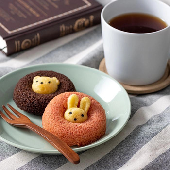 ホシファーム 薔薇のミニブーケ パッション２本＆アニマルドーナツ２個入 メッセージカード付 ラッピング済 送料無料-2