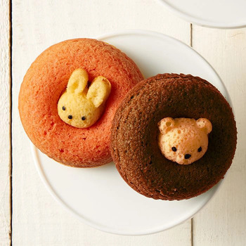 ホシファーム 薔薇のミニブーケ スイート２本＆アニマルドーナツ２個入 メッセージカード付 ラッピング済 送料無料-4