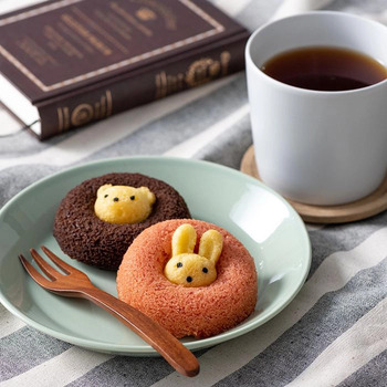 ホシファーム 薔薇のミニブーケ ルージュ２本＆アニマルドーナツ２個入 メッセージカード付 ラッピング済 送料無料-2