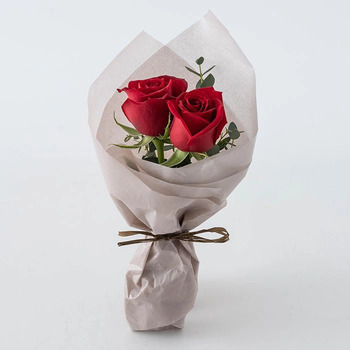 ホシファーム 薔薇のミニブーケ ルージュ２本＆ホシフルーツ贅沢ブラウニー３個入 メッセージカード付 ラッピング済 送料無料-4