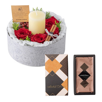 ホシファーム 薔薇のケーキでお祝いギフト ルージュ＆オークラ ショコラケーキ メッセージカード付 ラッピング済 送料無料-3